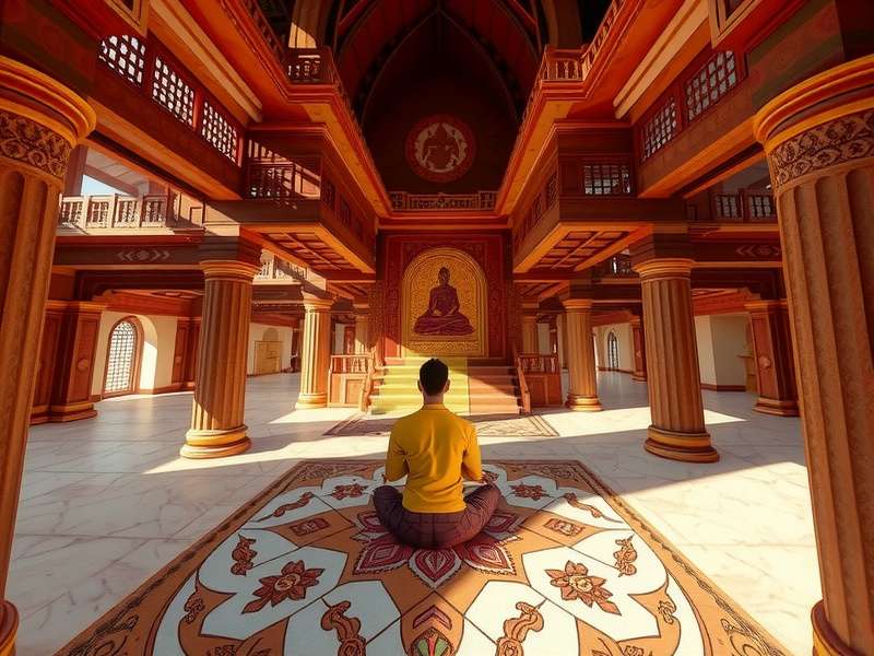 Divine Spiritual Temple VR meditation scene